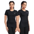 thumbnail image 3 of NELEUS Women's Workout Athletic Shirt Yoga Quick Dry Slim Fitting Tops Short Sleeves,3 Pack Black,US Size M, 3 of 8