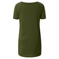 thumbnail image 2 of Wioihee Women'S Plus Size Print V Neck Blouse Short Sleeved Long T-Shirt (Green L), 2 of 4