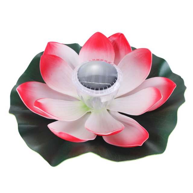LED con energía solar Luz de loto RGB Cambio de color Agua flotante Leyfeng Luz solar