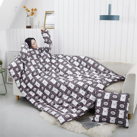 

SHENGXINY Organization And Storage Clearance Multifunction Winter Lazy Quilt With Sleeves Warm Thickened Washed Pillow Blanke