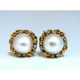 thumbnail image 2 of .30ct Natural Diamonds Mabe Pearl Earrings 14kt, 2 of 7