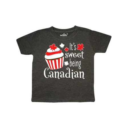 

Inktastic Its Sweet Being Canadian with Red and White Cupcake Gift Toddler Boy or Toddler Girl T-Shirt