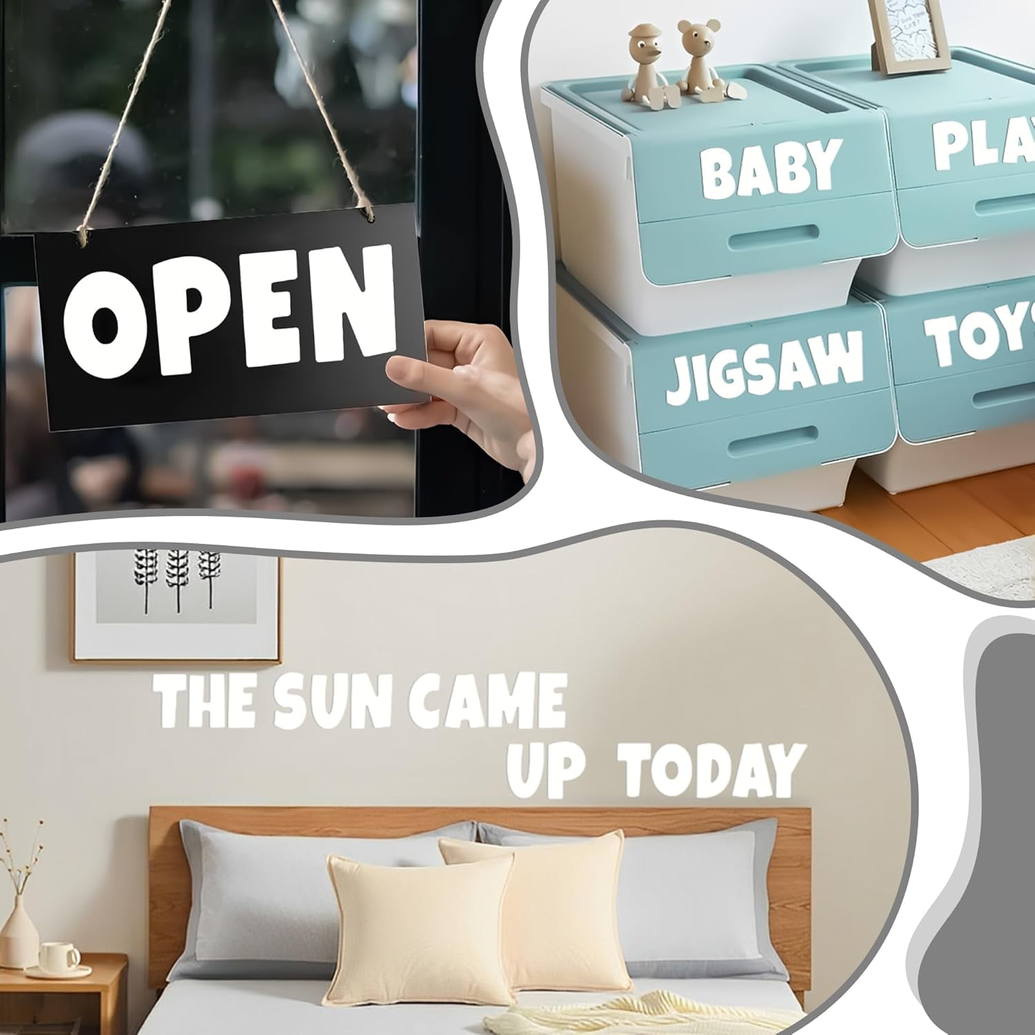 195 Pcs ulletin Board Letters Large Letter Stickers 4 Inch Self Adhesive Vinyl Waterproof Alphabet Stickers for Poster Board Letters Mailbox Classroom School Home Decor (20, White)