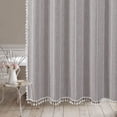 thumbnail image 5 of Privacy Protection Boho Shower Curtain, Linen Blend Heavy Duty Fabric for Water Repellent, Grey, 72x72, 5 of 7