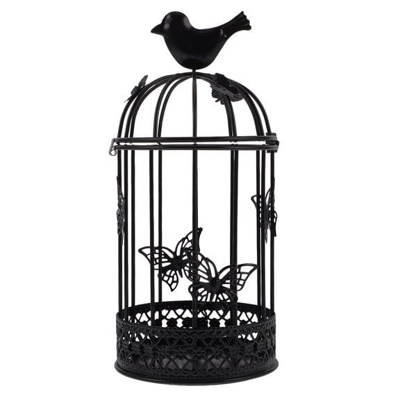 OUNONA Black Metal Candle Lantern Decorative Light for Weddings Anniversaries Home Outdoor Events