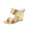 thumbnail image 1 of CEHVOM Summer High-heel Platform Slippers Snake Print Large Size Wedges Women's Shoes, 1 of 9