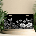 thumbnail image 6 of 1 Pcs 2D Flat License Plate Covers & Frames, Black and White For Decorative Front, Waterproof For Decoration Aluminum License Plate Covers & Frames Cover For Men Women, 12" X 6", 6 of 7