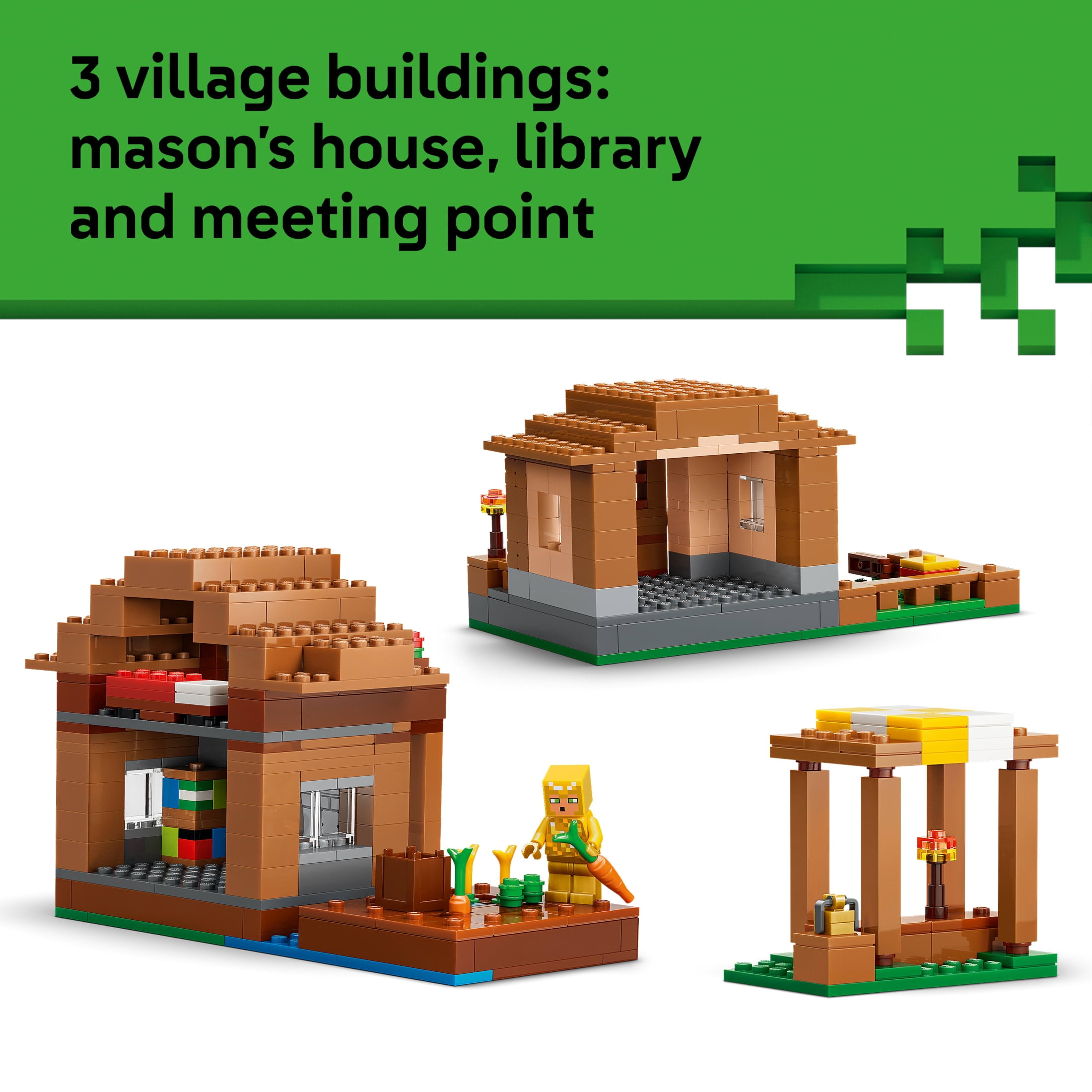 LEGO Minecraft Evoker Village Attack - Building Toy for Boys & Girls, Ages 9+ - Minecraft Toy with 11 Figures - Gift for Birthdays - 21596