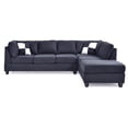 thumbnail image 3 of Maykoosh Elegant Escape L-Shape Sectional Sofa with Button-Tufting, Removable Backs and Pocketed Coil Seating, Track Arm Style, Living Room Sectional Couch -111"D x 78"W x 34"H-Color:Black, 3 of 5