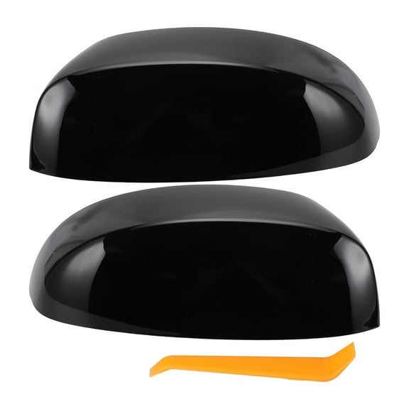 Unique Bargains Car Rear View Left Right Mirror Cover Cap Replacement for Chevrolet Avalanche for GMC 1 Set Gloss Black