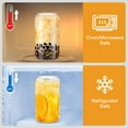 thumbnail image 2 of 4 PCS Glass Cups with Bamboo Lids and Glass Straw Set, 16 OZ Can Shaped Glass Cups for Beer, Ice Coffee, Cute Tumbler Cup Great for Soda Boba Tea Cocktail Include 2 Cleaning Brushes, 1 Set, 2 of 7