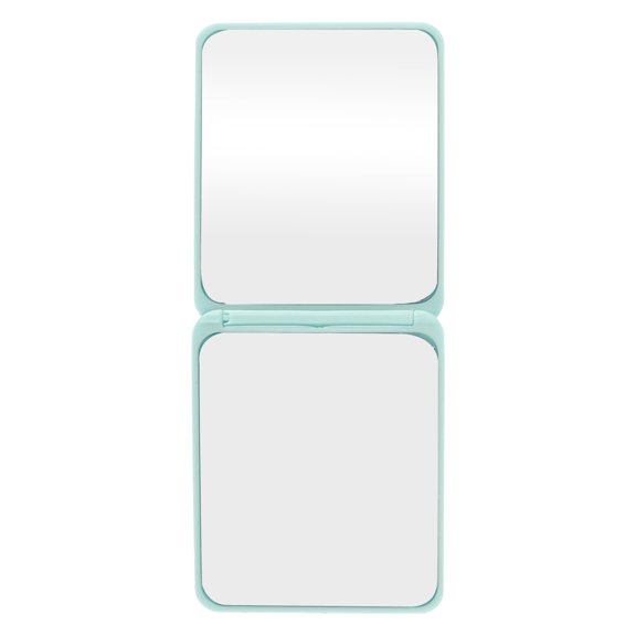 1 Pc Women Square Compact Mirror Cosmetic Mirror for Travel Vacation Green Plastic Glass Mirror