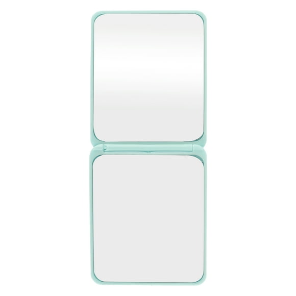1 Pc Espejo Compacto Cuadrado para Mujeres, Espejo Cosmético para Viajes de Negocios y Vacaciones, Espejo de Plástico y Vidrio Verde
