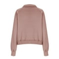 thumbnail image 6 of Timegard Half Zip Pullover for Women Cropped Long Sleeve Tops Sweatshirts Thumb Hole Fall Solid Color Tops, 6 of 7