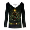 thumbnail image 4 of Christmas Shirts for Women 2025 Xmas Tree Cute Print Tops Furry V-Neck Sweaters Long Sleeve Dressy Tunic Tops Holiday Outfits for Women, 4 of 4