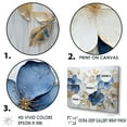 thumbnail image 3 of Designart "Ornate Blue And Gold Violets III" Violets Floater Framed Canvas Wall Art, 3 of 5