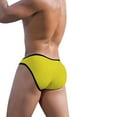 thumbnail image 4 of Mens Cotton Underwear Thongs Trendy Low Rise High-Cut Ribbed Stretchy Solid Color Breathable Basic Athletic Workout Briefs, 4 of 4