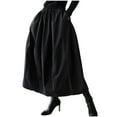 thumbnail image 2 of Antinious Winter Skirts for Women,Skirts for Women Trendy,Fashionable Skirts for Women Solid Hanging Mid Length Belt Casual Style Midi Skirt,Black,XL, 2 of 5