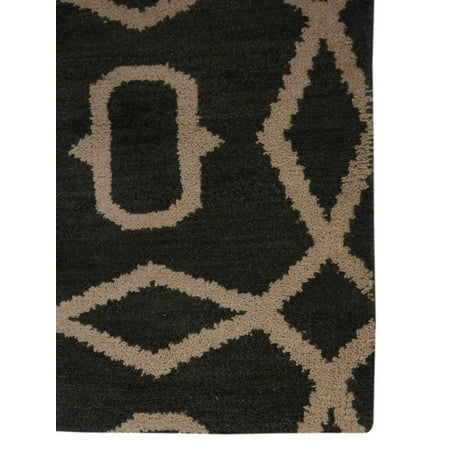 10 X 14 Persian Rug - Rugsotic Carpets Hand Knotted Woolen 10' x 14' Geometric Area Rug Light Blue Blue N00533-Color:Green Beige,Material:Wool,Shape:Rectangle,Size:9' x 12'