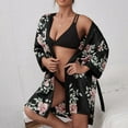thumbnail image 7 of Abomasnow Women's Floral Long Satin Robes Plus Size Long Silk Robes Peacock Floral Kimonos Sleepwear Dressing Gown, 7 of 7
