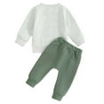 thumbnail image 4 of Outfit Baby Boy Print Long Sleeve T-Shirt and Elastic Pants Solid Shorts 2 Piece Outfit Toddler Cartoon Car Clothes for 2t 3t Boys 18-24 Trendy, 4 of 9