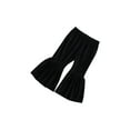 thumbnail image 5 of IZhansean Kids Toddler Baby Girl Long Pants Bell Bottom Corduroy Flared Trousers Ruffle Leggings Fall Winter Clothes Black 3-4 Years, 5 of 8