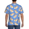 thumbnail image 3 of Bixox Men's Kawaii Corgi Printed Short Sleeve Skinny Athletic T-Shirt, 3 of 6