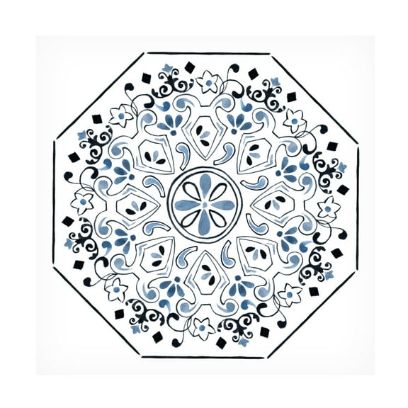 Canvas Wall Art - Melissa Wang 'Bleu Indigo III' Wall Art for Living Room, Bedroom, or Office Décor by Trademark Fine Art - 14 x 14 Inches