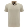thumbnail image 3 of Mens Resistant Polo Shirt Breathable Short Sleeve T Shirts Classic Fit Casual Summer Top Khaki XXXL, 3 of 10
