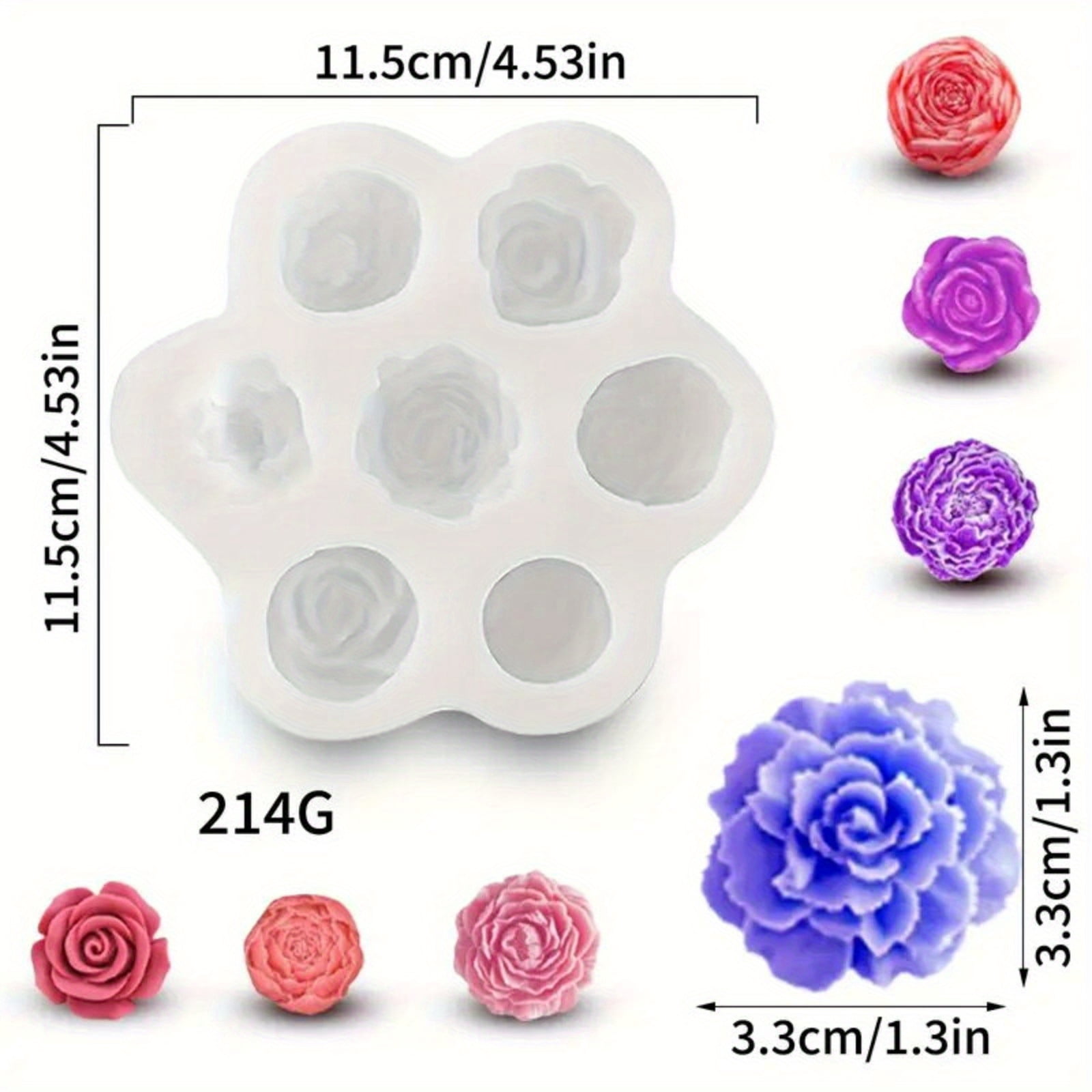 4Pcs Silicone Resin Molds, 7 Cavity 3D Flower & Succulent Resin Casting Molds, DIY Candle Molds, Soap Molds for Scented Candles Soaps Making, Wax, Resin Casting, Home Decoration