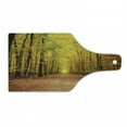 thumbnail image 1 of Fall Cutting Board, Seasonal Park Foliage Pathway Scenic Environment Leaves and Branches, Decorative Tempered Glass Cutting and Serving Board, Wine Bottle Shape, Pale Green Orange Brown, by Ambesonne, 1 of 1