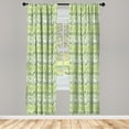 thumbnail image 3 of Ambesonne Leaves Curtains, Venetian Inspired Flora, Pair of 28"x63", Green Pale Green, 3 of 5