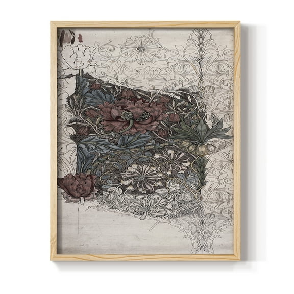 Vintage Abstract Print CXXXIV - 10in. x 8in. Vintage Framed Print in Natural Wood Frame