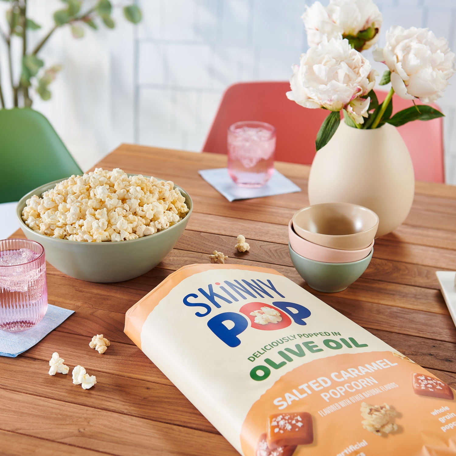 SKINNYPOP Salted Caramel Popcorn, Made with Olive Oil, Gluten and Seed Oil Free, 8.7 oz Popcorn Bag