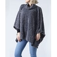 thumbnail image 6 of StylesILove Women Striped Faux Fur Soft Poncho Cape Ultra Warm Warp for Autumn Winter Season (Grey), 6 of 8