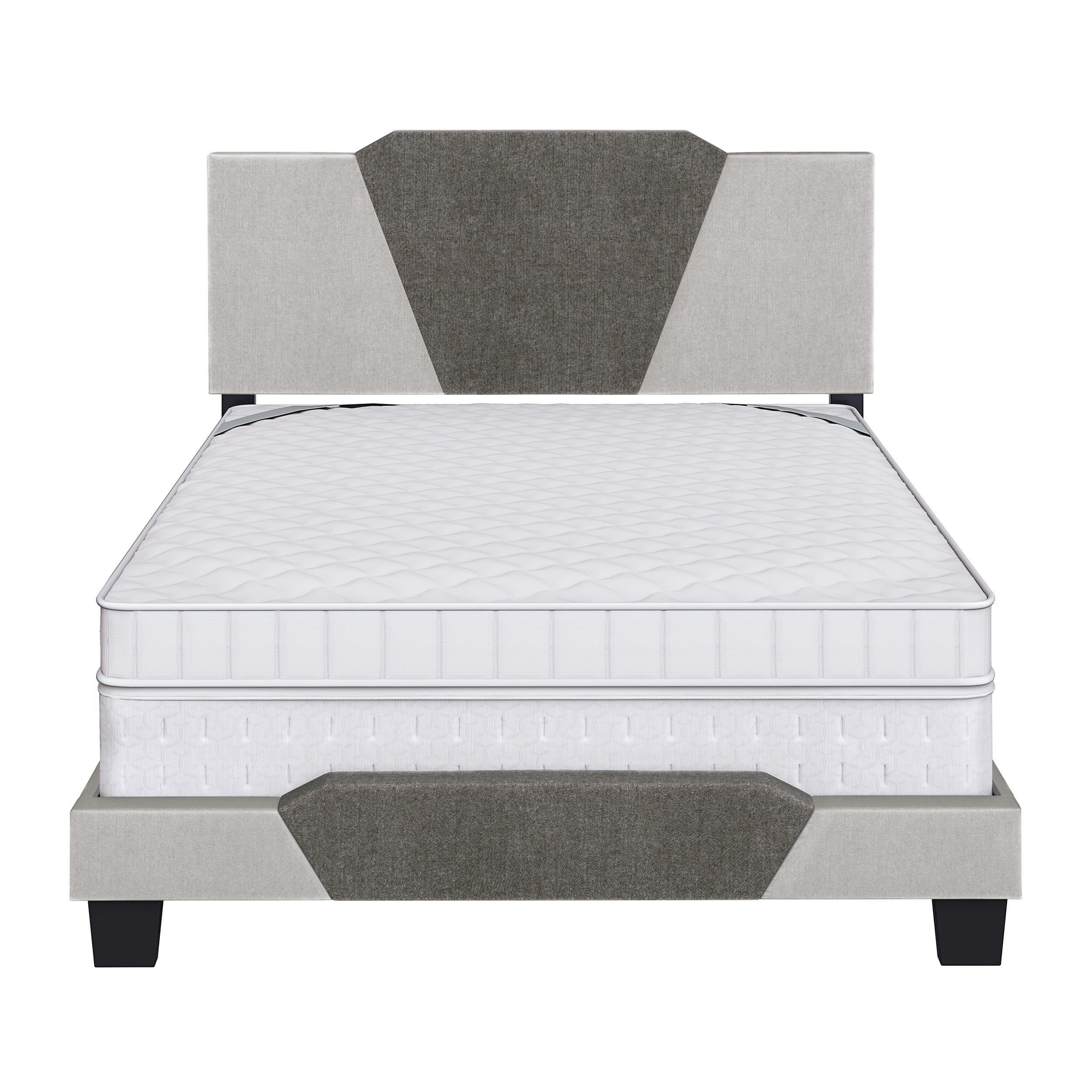 Boyd Sleep Tuscany Brown Linen Queen Size Fully Upholstered Platform Bed Frame with Adjustable Headboard, Qualified Box Spring or Foundation Required for Use