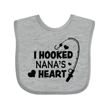 

Inktastic I Hooked Nana s Heart with Fishing Rod Gift Baby Boy or Baby Girl Bib