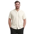 thumbnail image 4 of Havanera Men’s and Big Men's L-Shape Embroidered Cotton-Lyocell Short Sleeve Shirt, S-5XL, 4 of 8