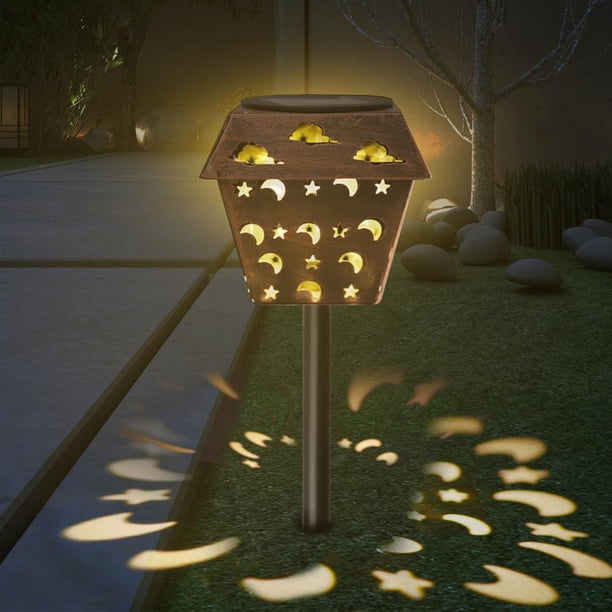 Camino Solar Hollow Star Moon Faroles Solares Luces Solares Al Aire Libre Luces Decorativas De Paisaje De Jardín Para Jardín Patio Patio De Césped Cateissary HA042461-01