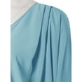 thumbnail image 3 of A2Y Women's Loose Fit Lightweight Open Front Woven Chiffon Cardigan Spring Blue L, 3 of 5