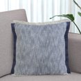 thumbnail image 3 of Woven Paths Bennett 20" x 20" Fringed Blue Cotton Adult Decorative Throw Pillow, 3 of 12