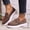 🔥 Brown, variant on Msgweeeg Sandles Women Flats Women's Fashionable Casual Versatile Plus Size Breathable Loafers Solid Color Round Toe Closed Toe Flat Soft Sole Thick Sole Loafers
