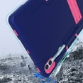 thumbnail image 7 of ELEHOLD Rugged Hybrid Case for Samsung Galaxy Tab S9 Plus 12.4 Inch, Tri-Layers Hard PC Soft Silicone Hidden Kickstand Anti-Scratch Shockproof Heavy Duty Case for Samsung Tab S9+ 2023,Navy+Rose, 7 of 7