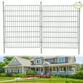 thumbnail image 1 of No Dig Garden Fence with Metal Panels, Rustproof Outdoor Decorative Animal Barrier for Yard Patio Dog Rabbit, 32 Inch 40 Inch Height Curved Flat Top Options with Gate Available, 1 of 7