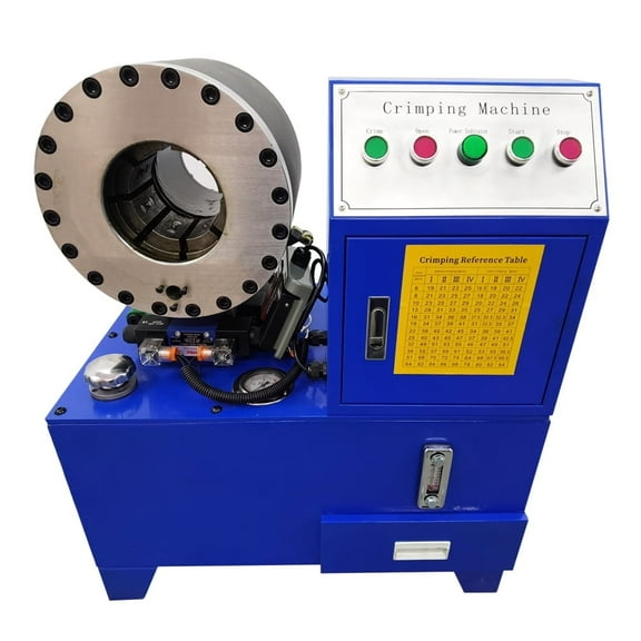 Electric Hose Crimper High Pressure Hydraulic Round Pipe Press Shrinking Tool with 10 Sets of Dies 220V