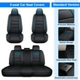 thumbnail image 5 of Car Seat Covers for INFINITI Q50 5 Seats, Premium PU Leather Auto Seat Cushions Protector, Front Rear Full Set for M37X/ M45/ M56/ M56X/ Q45 Black+Blue, 5 of 14