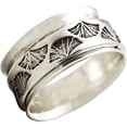 thumbnail image 1 of Energy Stone Ginkgo Healer Sterling Silver Meditation Spinner Ring (9), 1 of 5