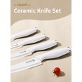 thumbnail image 2 of Ceramic Knife Set for Kitchen, Sharp Blade Fruit Cutting Knives with Cover Clean Cut Edge with Sheath (White Handle, 2 of 6