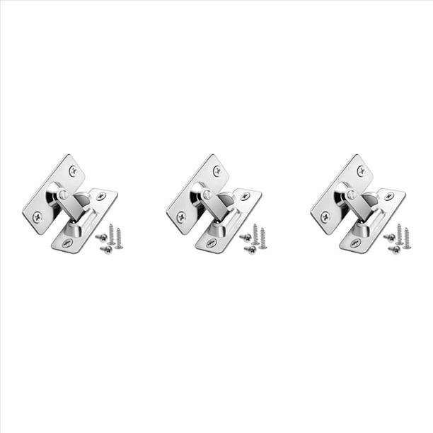 3X Adornos de Acero Inoxidable para Baño Suministros para Puertas Cerraduras Puerta Corredera Cerradura de áNgulo Recto Hebilla de Puerta