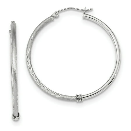 14k White Gold Hoop Earrings Ear Hoops Set